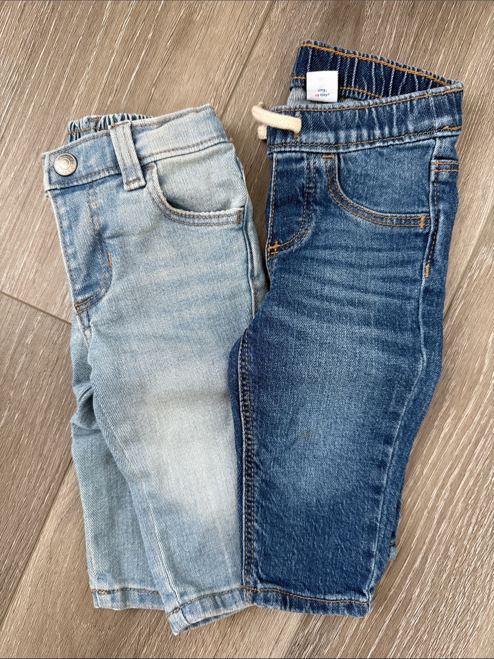 Baby Stretch Denim Jeans - Light Wash and Dark Wash
